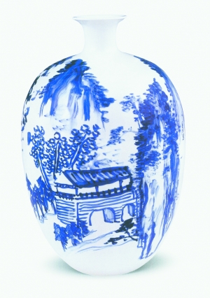 山水·小口瓶刘万鸣 作